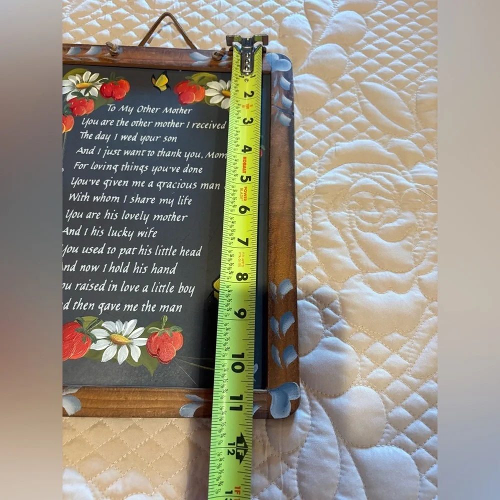 Handmade Rustic Floral Chalkboard Wall Art Poem detail